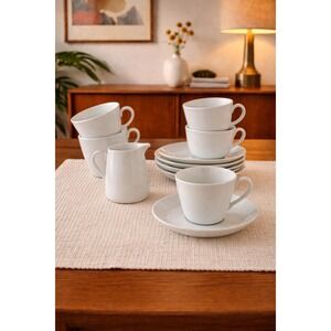 Mid Century Schönwald Fairwood Germany Demitasse Coffee Set White Porcelain